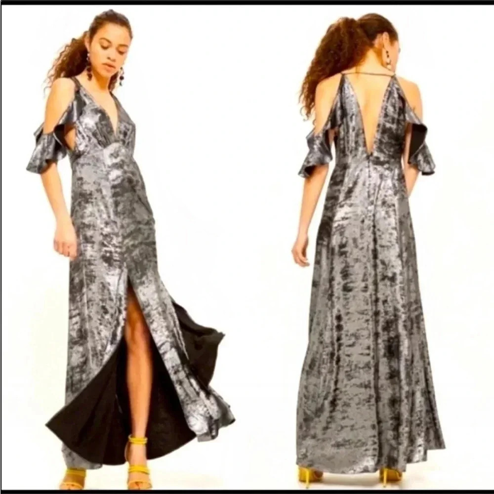Topshop silver Gray maxi dress